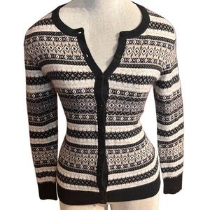 Croft & Barrow Black and White Cardigan Sweater